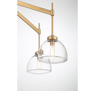 Corbin Six Light Chandelier in Warm Brass