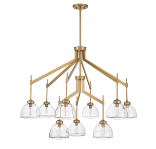 Corbin Nine Light Chandelier in Warm Brass