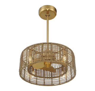 Ferndale LED Fan D'Lier in Warm Brass