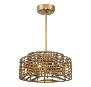 Ferndale LED Fan D'Lier in Warm Brass