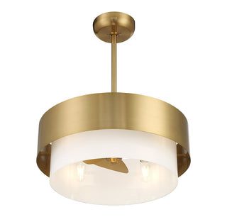 Diana LED Fan D'Lier in Warm Brass