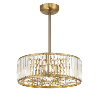Janus LED Fan D'Lier in Warm Brass