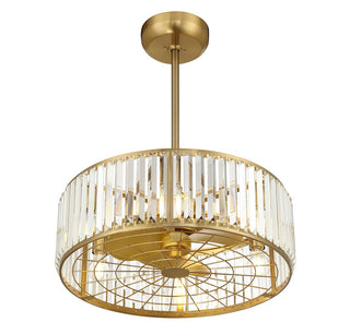 Janus LED Fan D'Lier in Warm Brass