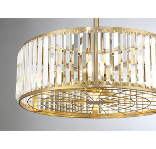 Janus LED Fan D'Lier in Warm Brass