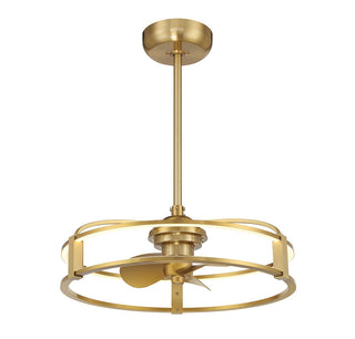 Vesta LED Fan D'Lier in Warm Brass