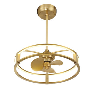 Vesta LED Fan D'Lier in Warm Brass