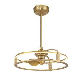 Vesta LED Fan D'Lier in Warm Brass