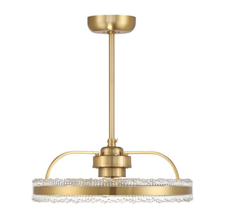 Corona LED Fan D'Lier in Warm Brass