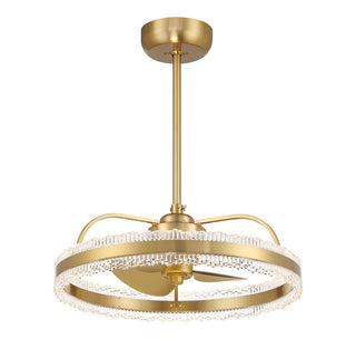 Corona LED Fan D'Lier in Warm Brass