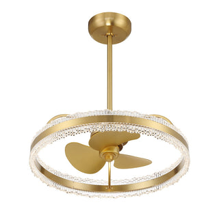 Corona LED Fan D'Lier in Warm Brass