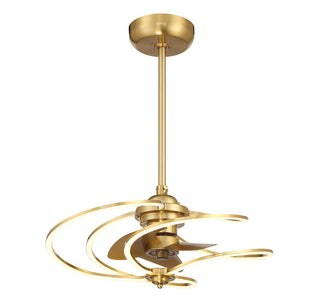 Hydra LED Fan D'Lier in Warm Brass