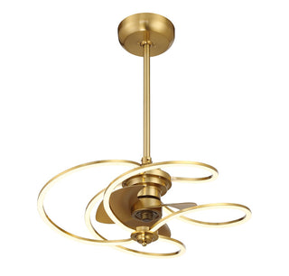 Hydra LED Fan D'Lier in Warm Brass