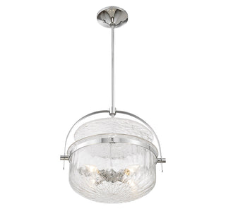 Denmar Four Light Convertible Semi-Flush/Pendant in Polished Chrome