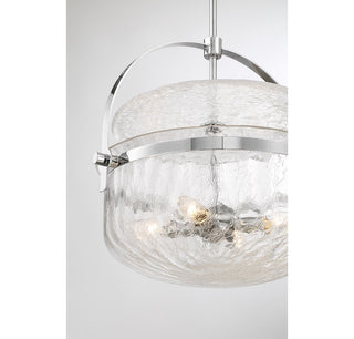 Denmar Four Light Convertible Semi-Flush/Pendant in Polished Chrome