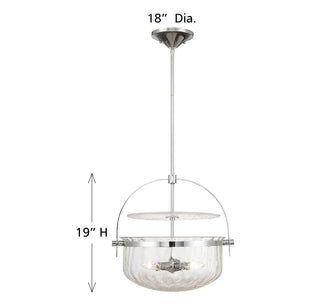 Denmar Four Light Convertible Semi-Flush/Pendant in Polished Chrome