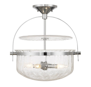 Denmar Four Light Convertible Semi-Flush/Pendant in Polished Chrome