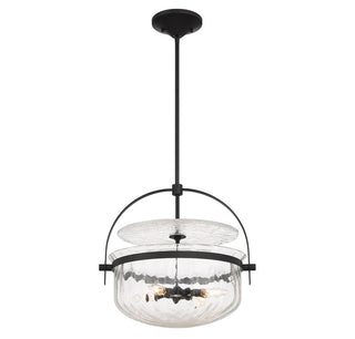 Denmar Four Light Convertible Semi-Flush/Pendant in Matte Black