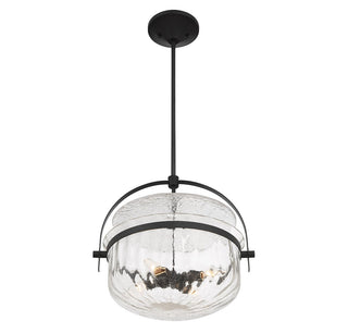 Denmar Four Light Convertible Semi-Flush/Pendant in Matte Black