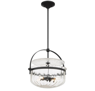 Denmar Four Light Convertible Semi-Flush/Pendant in Matte Black