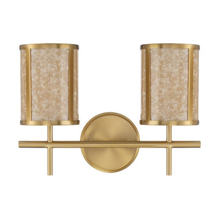 Camden Two Light Bathroom Vanity in Warm Brass