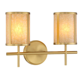 Camden Two Light Bathroom Vanity in Warm Brass