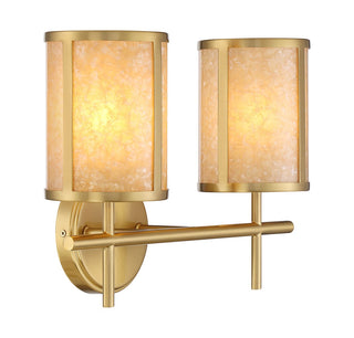 Camden Two Light Bathroom Vanity in Warm Brass