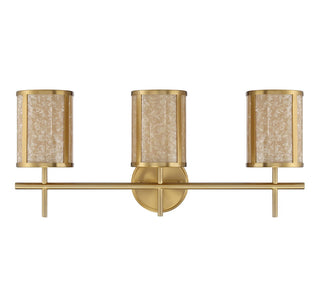 Camden Three Light Bathroom Vanity in Warm Brass
