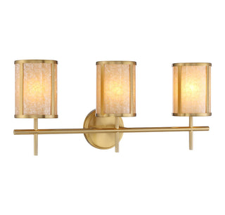 Camden Three Light Bathroom Vanity in Warm Brass