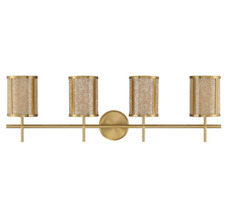 Camden Four Light Bathroom Vanity in Warm Brass