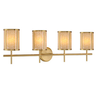 Camden Four Light Bathroom Vanity in Warm Brass