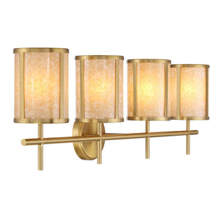 Camden Four Light Bathroom Vanity in Warm Brass