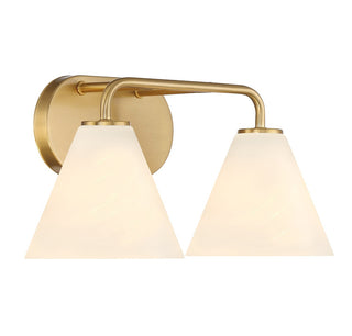 Blair Two Light Bathroom Vanity in Warm Brass