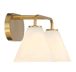 Blair Two Light Bathroom Vanity in Warm Brass