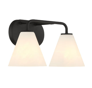 Blair Two Light Bathroom Vanity in Matte Black