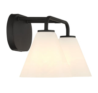 Blair Two Light Bathroom Vanity in Matte Black
