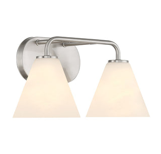 Blair Two Light Bathroom Vanity in Satin Nickel
