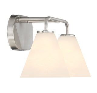 Blair Two Light Bathroom Vanity in Satin Nickel