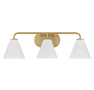 Blair Three Light Bathroom Vanity in Warm Brass