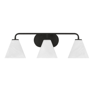 Blair Three Light Bathroom Vanity in Matte Black