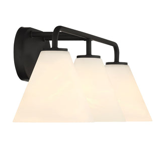 Blair Three Light Bathroom Vanity in Matte Black
