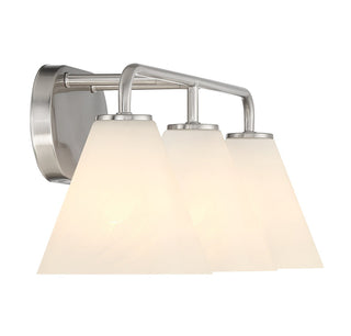 Blair Three Light Bathroom Vanity in Satin Nickel