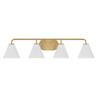 Blair Four Light Bathroom Vanity in Warm Brass