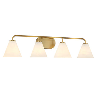 Blair Four Light Bathroom Vanity in Warm Brass