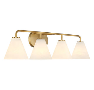Blair Four Light Bathroom Vanity in Warm Brass