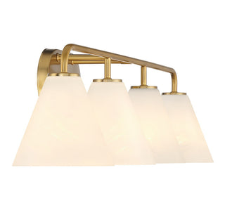 Blair Four Light Bathroom Vanity in Warm Brass