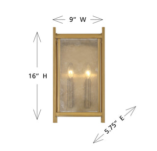 Jacobs Two Light Wall Sconce in Warm Brass