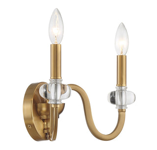 Bergdorf Two Light Wall Sconce in Warm Brass