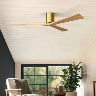 Irene-3H 72" Ceiling Fan in Brushed Brass