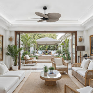 Alessandra Tropical 48" Ceiling Fan in Matte Black