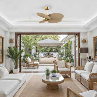 Alessandra Tropical 48" Ceiling Fan in Brushed Brass